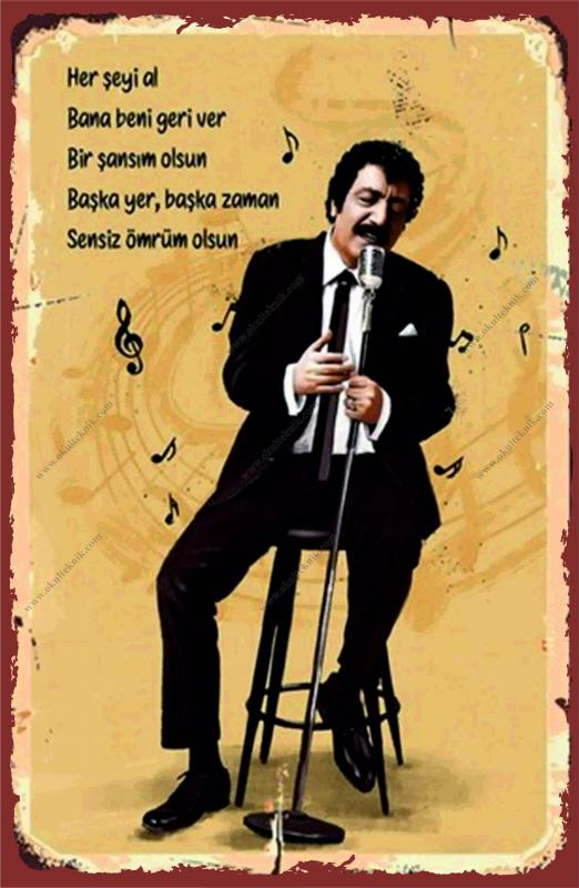 Müslüm Gürses Ahşap Retro Baskı