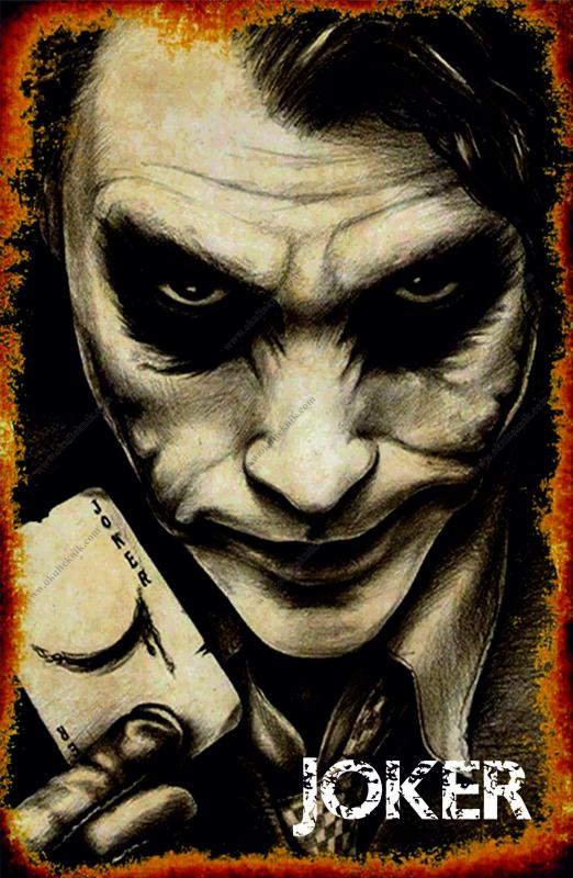Joker Ahşap Retro Baskı