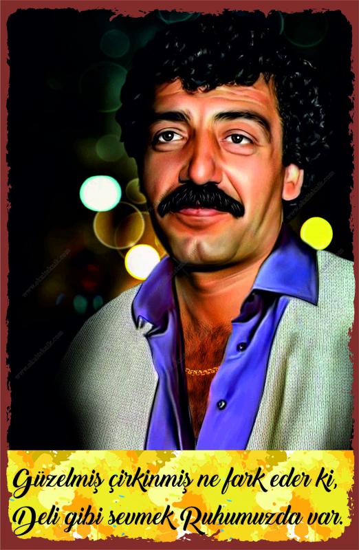Müslüm Gürses Ahşap Retro Baskı