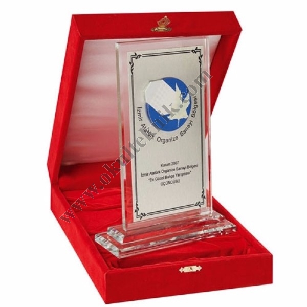 KRİSTAL PLAKET (KADİFE KUTULU)