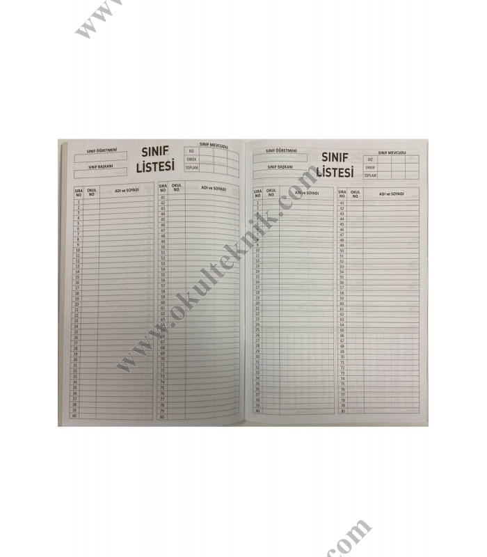 KURS DEFTERİ 8 DERSLİ YOKLAMA FİŞLİ 31X22 CM