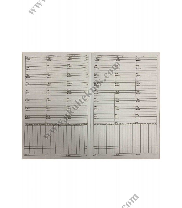 KURS DEFTERİ 8 DERSLİ YOKLAMA FİŞLİ 31X22 CM