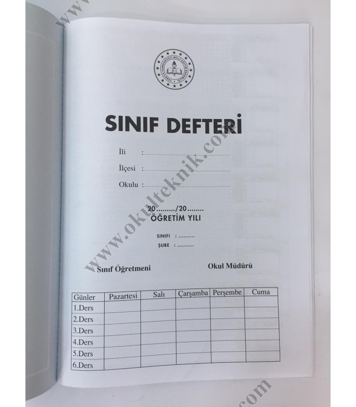 SINIF DEFTERİ 6 DERSLİ YILLIK YOKLAMALI