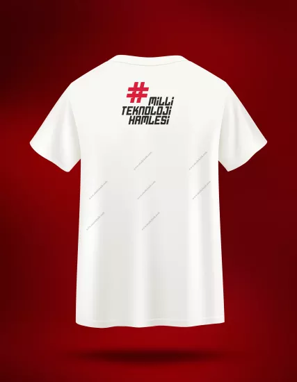  % 100 Pamuklu Beyaz Tişört (Tübitak 4004, 4005, 4006, 4007, 4008 )
