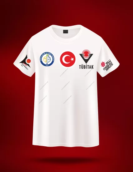  Beyaz Micro Polyester Tişört (Tübitak 4004, 4005, 4006, 4007, 4008 )