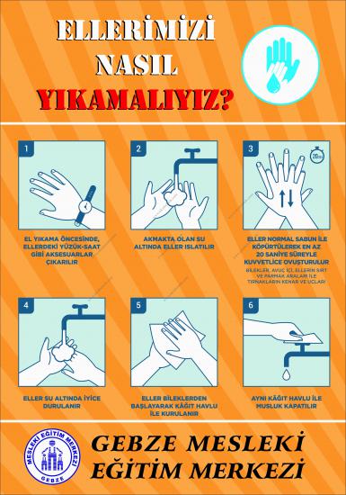 El Yıkama Afişi 35x50cm (Logo ve Okul İsimli)
