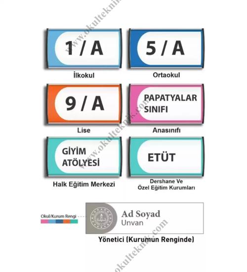 Sınıf Kapı İsimliği (Bombeli - Değiştirilebilr)