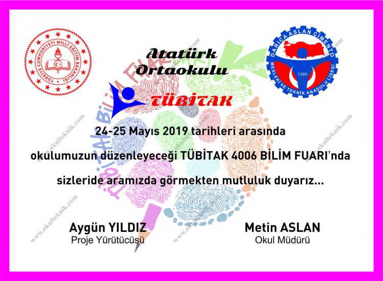 Tübitak Bilim Fuarı Davetiye-1